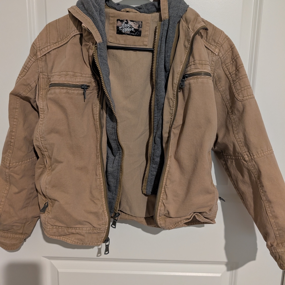 First Wave Tan Kids Jacket with Gray Lining